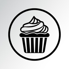 Cupcake icon. Vector illustration