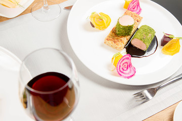 Different dishes served in a restaurant