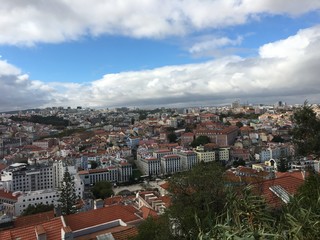 Naklejka na ściany i meble View of Lisbon Portugal from Penthouse 