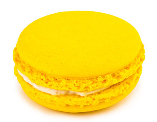 Sweet and colourful french macaroons or macaron on white background, Dessert