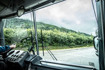 riding on bus in juneau alaska
