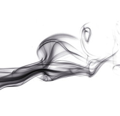 Black smoke on white background