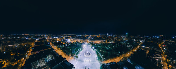 Night Riga city 360 VR Drone picture for Virtual reality, Drone Panorama