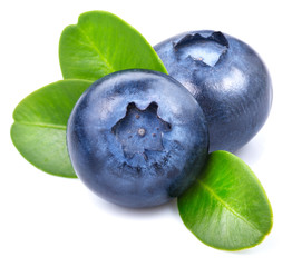 Blueberries isolated on white - obrazy, fototapety, plakaty