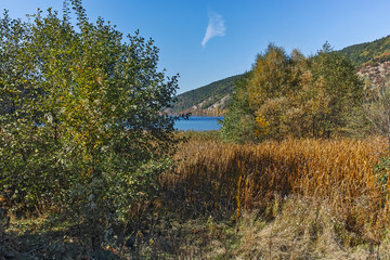 Autumn Landscape of Iskar River near Pancharevo lake, Sofia city Region, Bulgaria