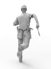 Craftsman on white 3D Render