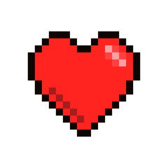 Heart pixel icon. Vector illustration