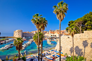 Dubrovnik colorful harbor view from Ploce gate