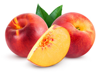 peach fruits Isolated