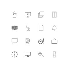 Creative Process And Design linear thin icons set. Outlined simple vector icons