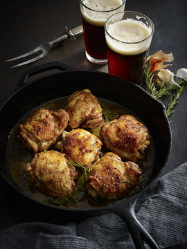 Roasted chicken thighs