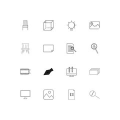 Creative Process And Design linear thin icons set. Outlined simple vector icons