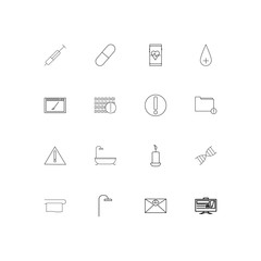 Healthcare And Medical linear thin icons set. Outlined simple vector icons