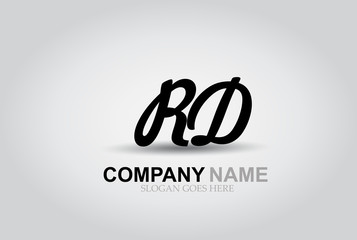 Vector Hand Drawn Letter RD Style Alphabet Font.
