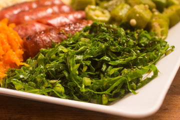 Sliced Cabbage. Couve Mineira