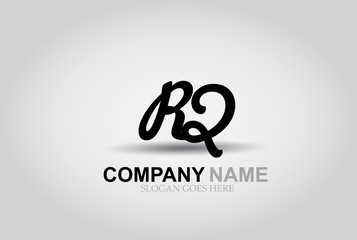 Vector Hand Drawn Letter RQ Style Alphabet Font.