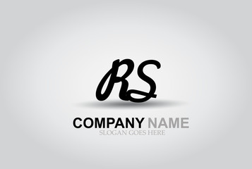 Vector Hand Drawn Letter RS Style Alphabet Font.
