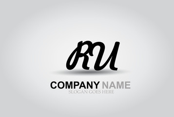 Vector Hand Drawn Letter RU Style Alphabet Font.