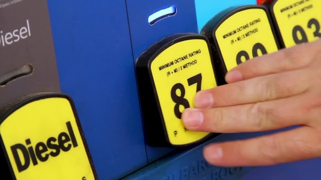 Selecting fuel grade at a gas pump