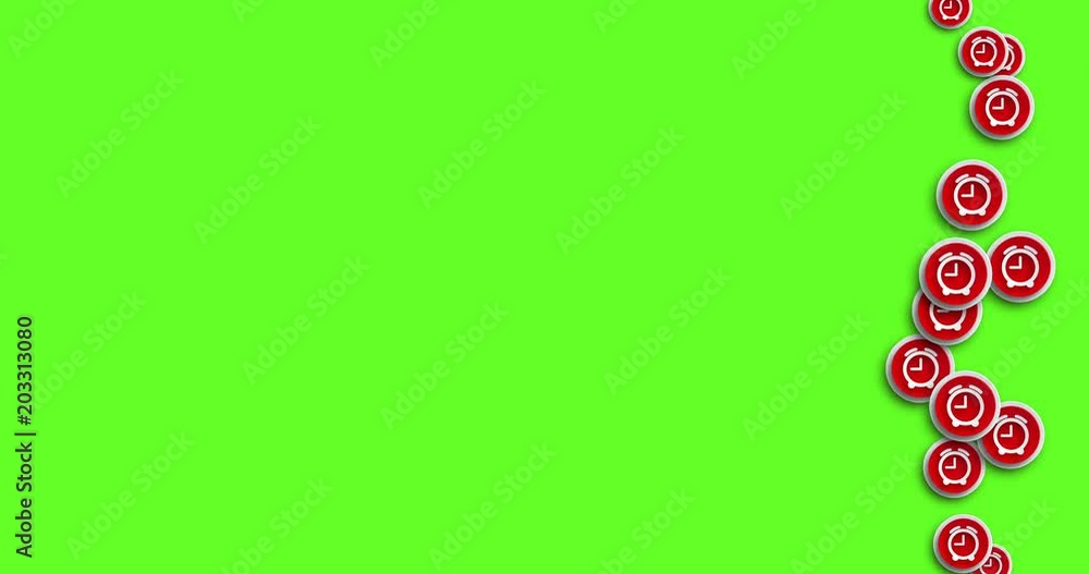 Poster animation modern abstract alarm clock icons motion background.