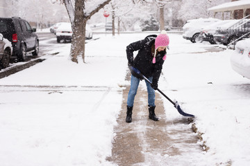 Clearing sidewalks after snow storm