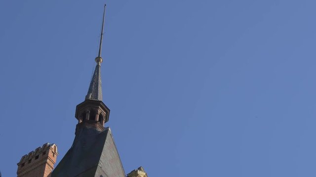 Lightning rod on top of a tower