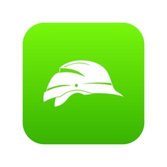 Hardhat icon digital green for any design isolated on white vector illustration