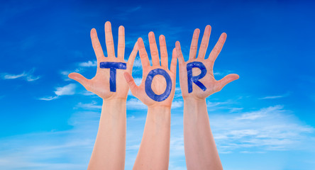 Hands With Tor Means Goal, Blue Sky