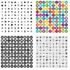 100 team icons set vector in 4 variant for any web design isolated on white