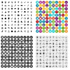 100 team building icons set vector in 4 variant for any web design isolated on white