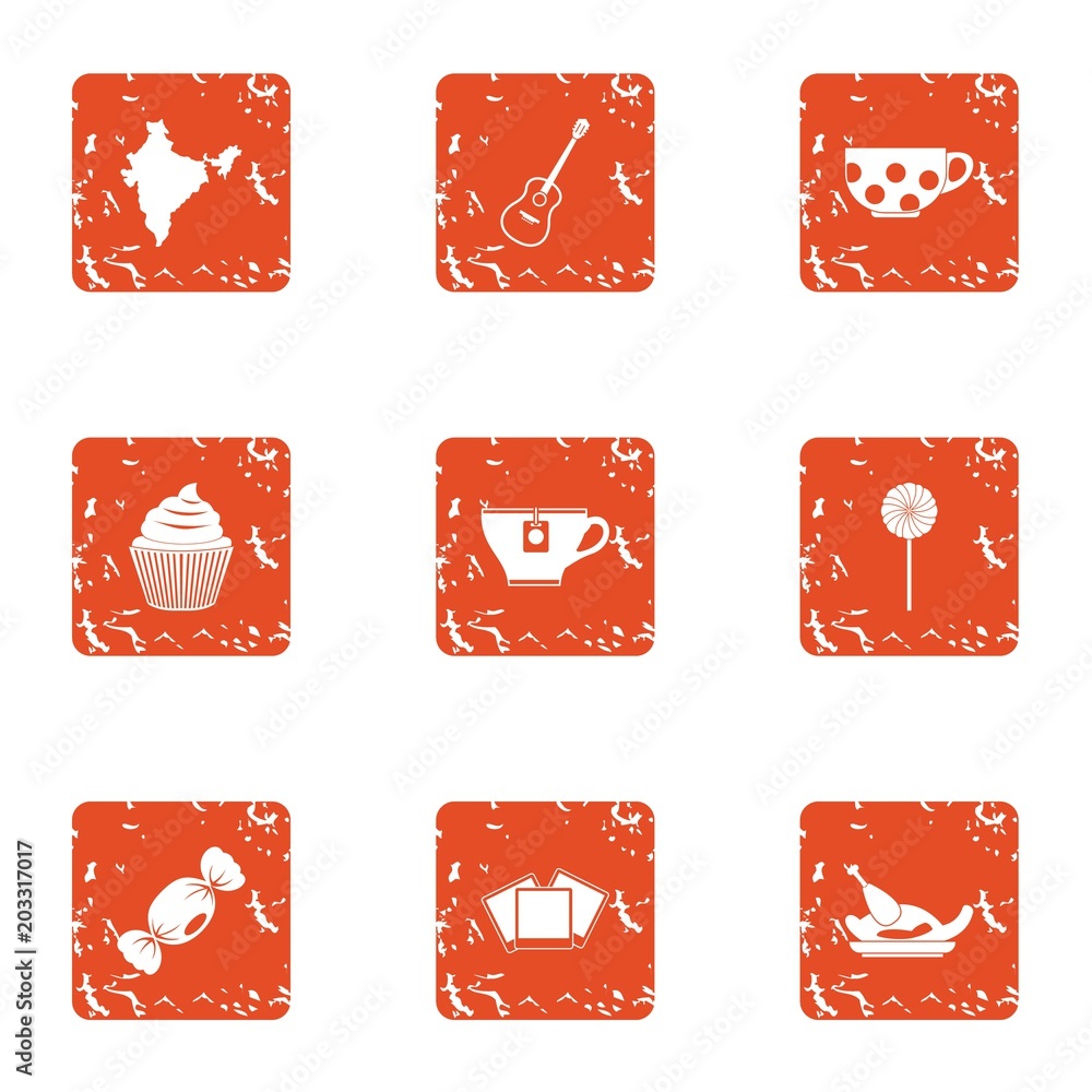 Aufkleber broth icons set. grunge set of 9 broth vector icons for web isolated on white background