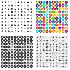 100 team spirit icons set vector in 4 variant for any web design isolated on white