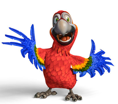 tropical parrot cartoon