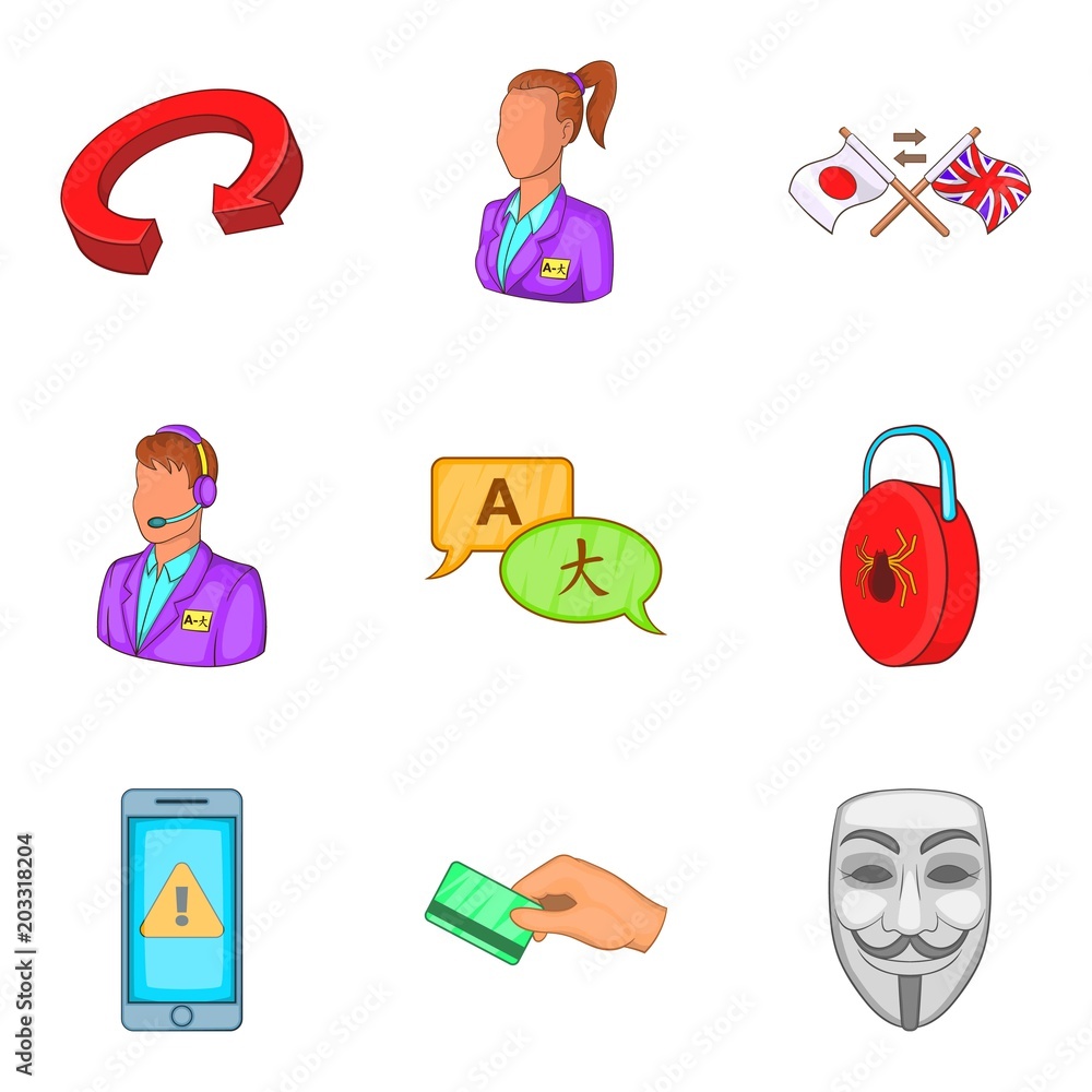 Poster job creation icons set. cartoon set of 9 job creation vector icons for web isolated on white backgro