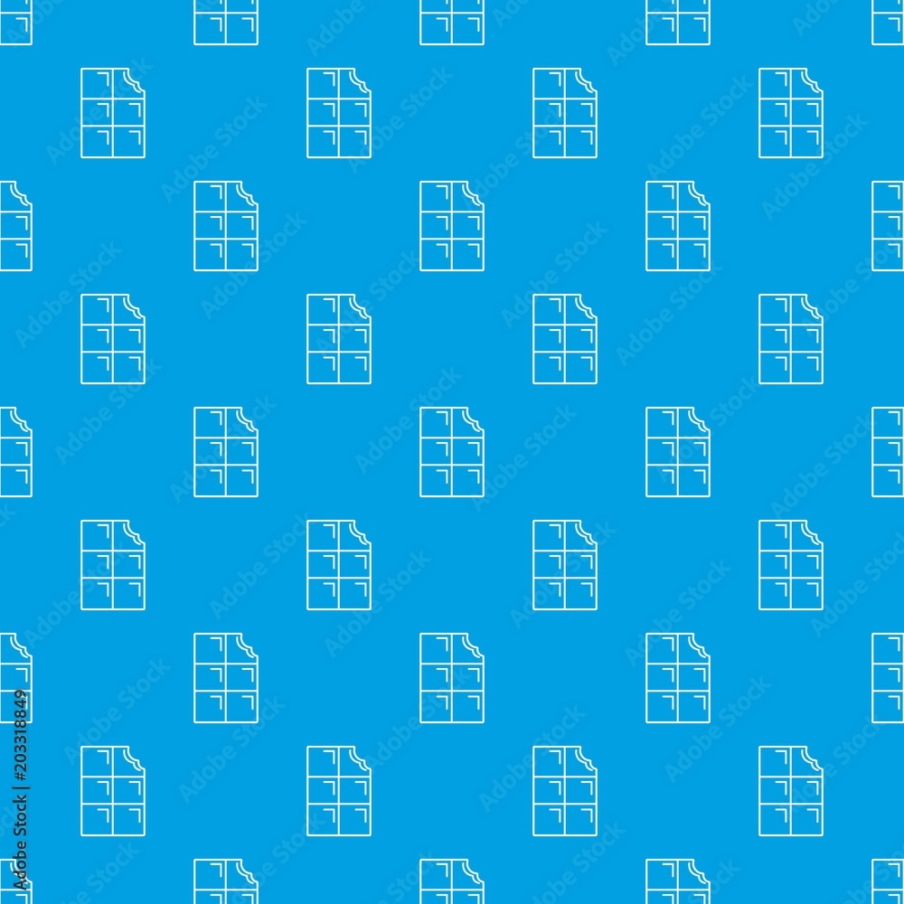 Poster bite chocolate pattern vector seamless blue repeat for any use