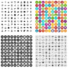 100 telephone operator icons set vector in 4 variant for any web design isolated on white