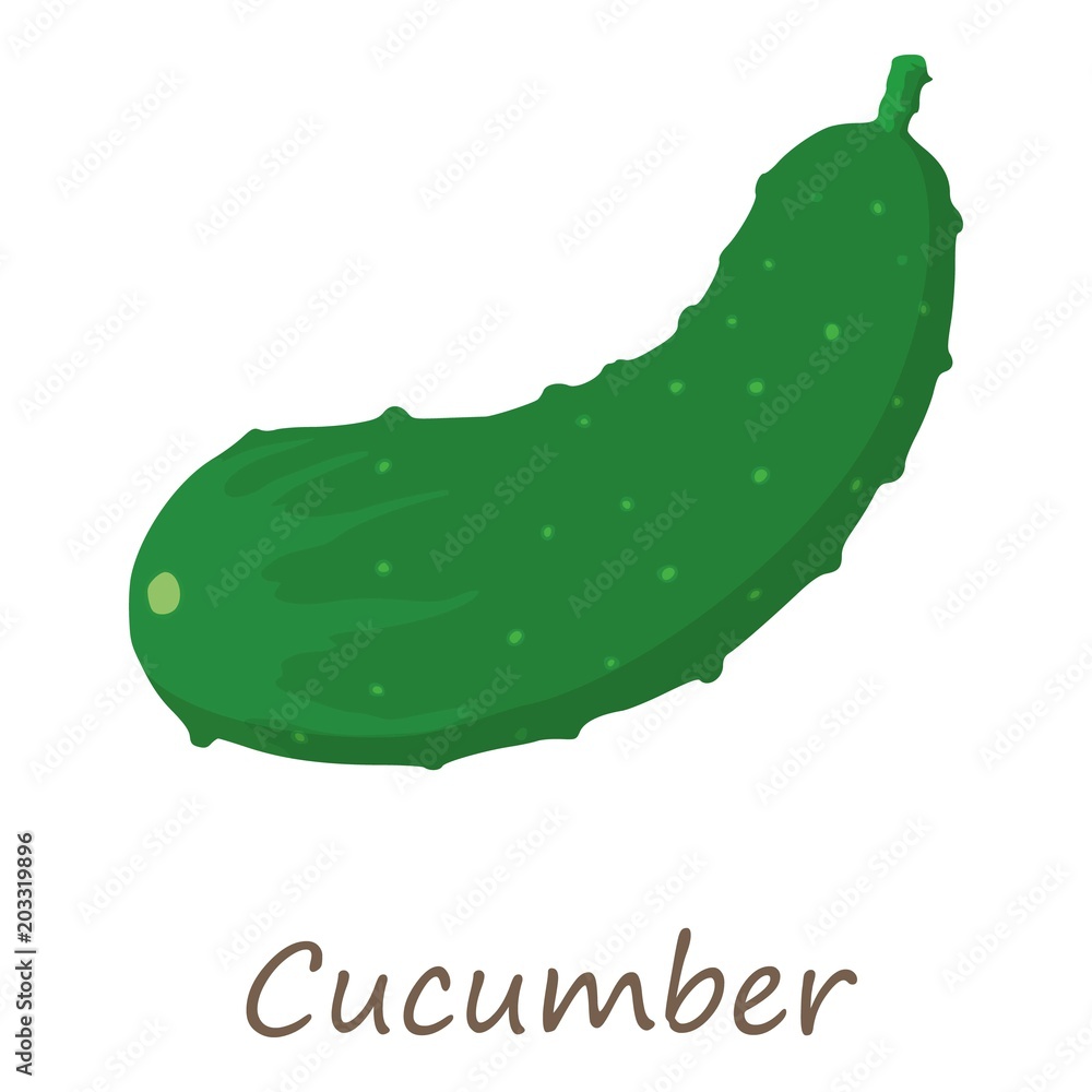 Aufkleber green cucumber icon. isometric of green cucumber vector icon for web design isolated on white backgr