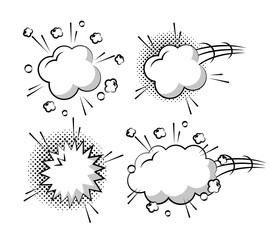 set of comic pop art speech bubbles