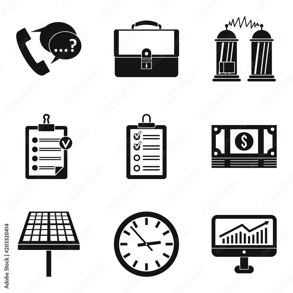 Poster work schedule icons set. simple set of 9 work schedule vector icons for web isolated on white backgr