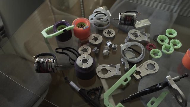 Longboard parts - motor wheel and gears for assembling, carbon board, extreme technology