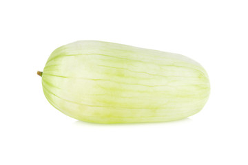 peeled fresh winter melon on white background