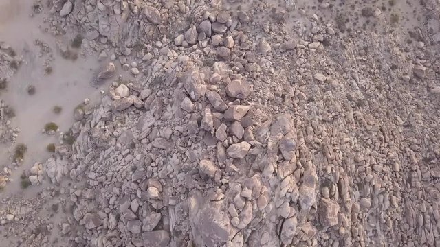 Drone Desert rocks above fly over aerial
