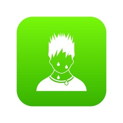 Sweaty man icon digital green for any design isolated on white vector illustration