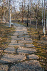 The road from the natural materials of the natural origin of the stone in the Park