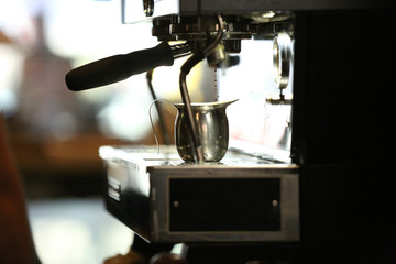 Espresso machine in coffee shop
