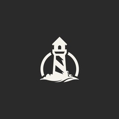 Lighthouse Tower Sailing Creative Abstract Logo Design Template
