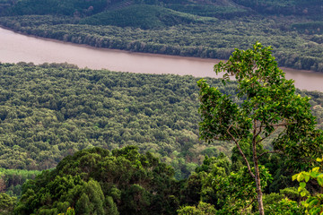 Scenic view(KHAO FA CHI VIEWPOINT) of the surrounding area. There are green trees around....