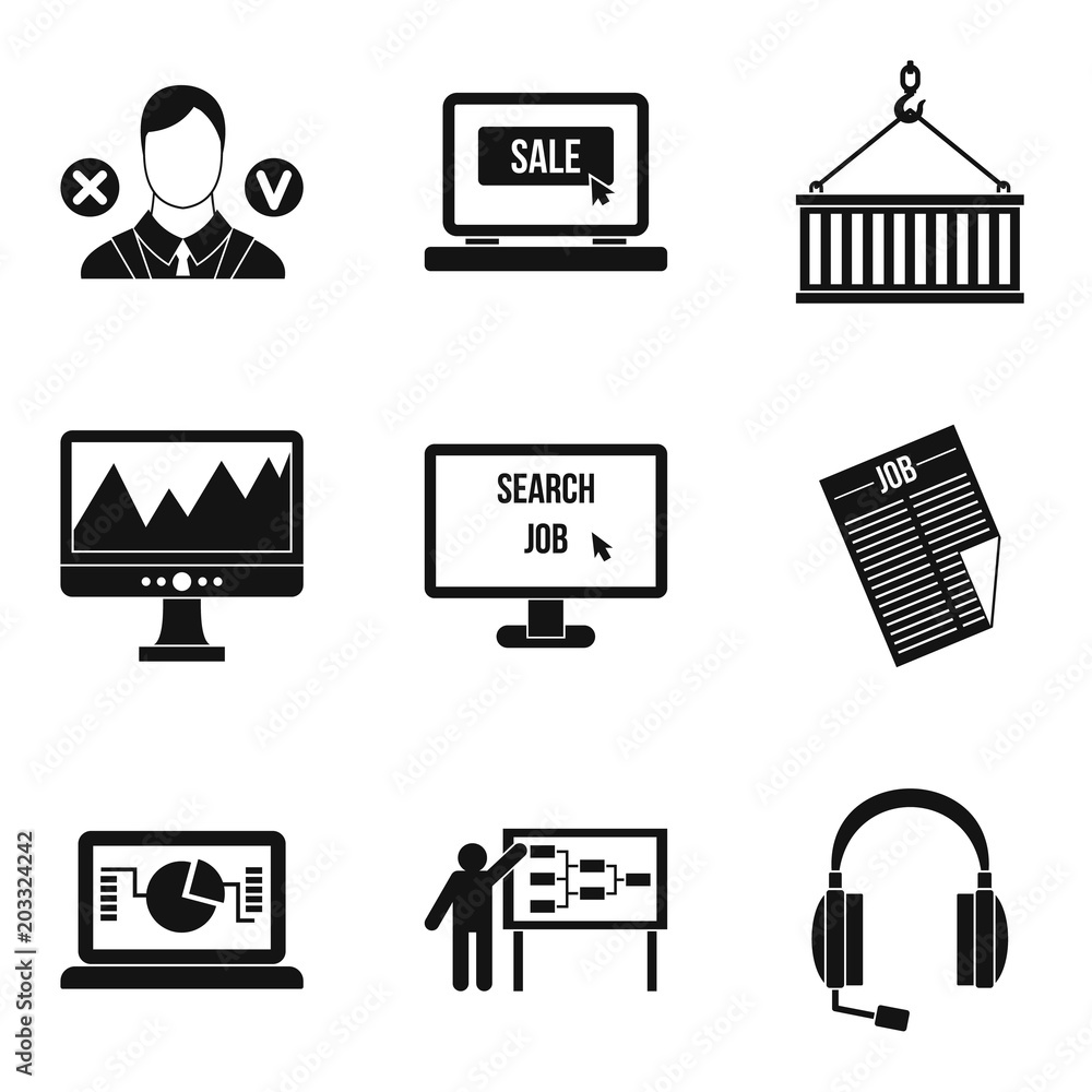 Poster secret document icons set. simple set of 9 secret document vector icons for web isolated on white ba