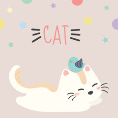 cute cat vector illustration 