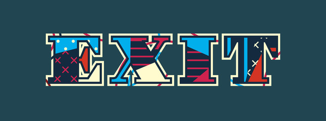 Exit Concept Word Art Illustration